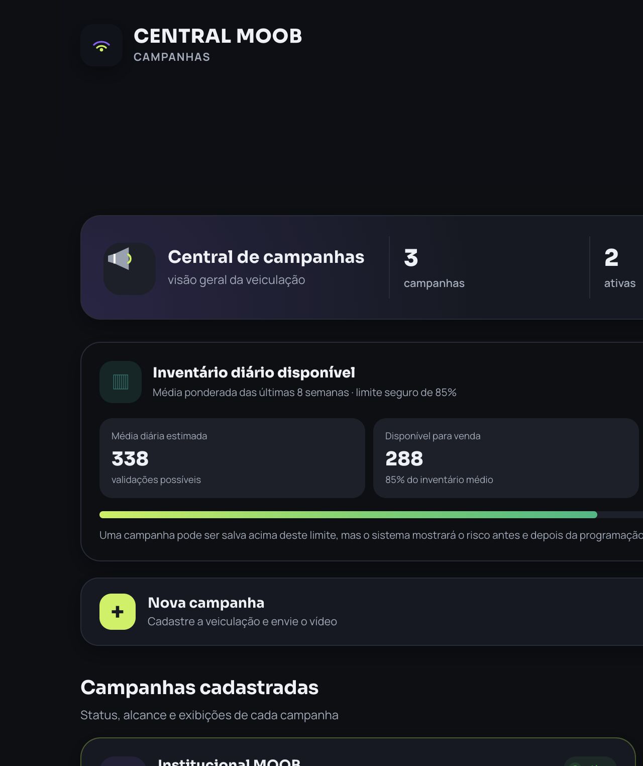 Central de campanhas
